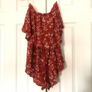 Princess Polly Strapless Orange Romper (AUS6/US4)